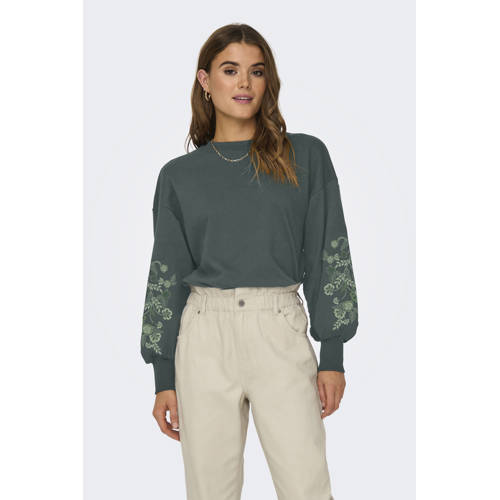 ONLY gebloemde sweater afbeelding