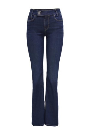 flared jeans dark blue denim