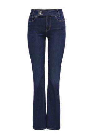flared jeans dark blue denim