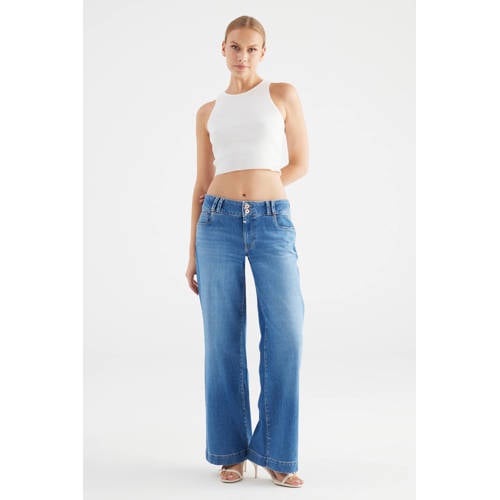 Cup of Joe Denim wide leg jeans medium blue denim afbeelding