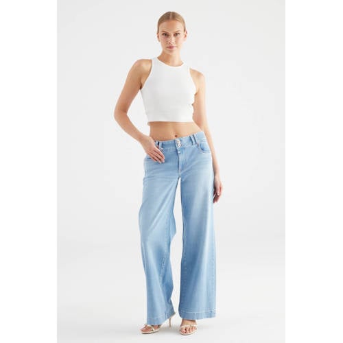 Cup of Joe Denim wide leg jeans light blue denim afbeelding