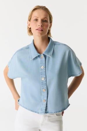 denim blouse light blue denim