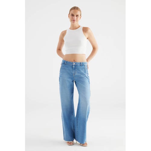 Cup of Joe Denim wide leg jeans medium blue denim afbeelding