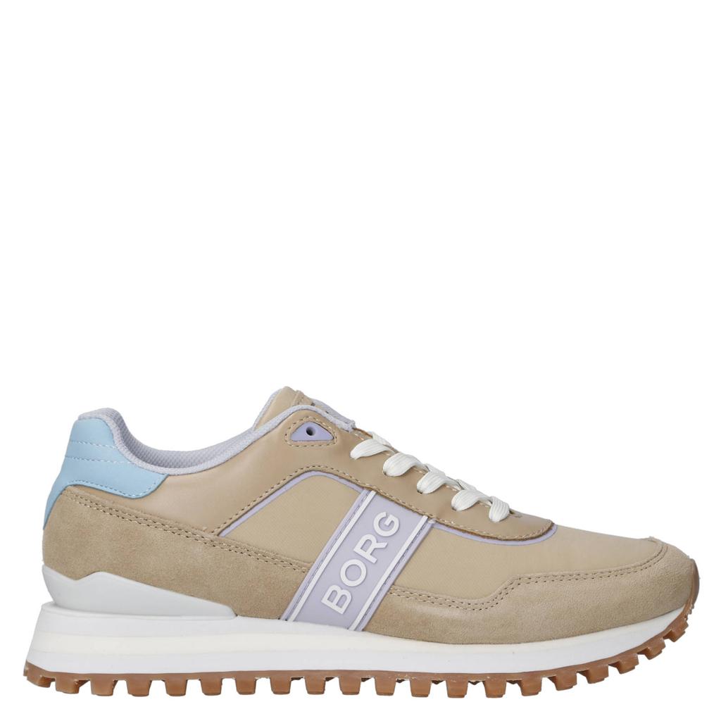 Beige dames Björn Borg leren sneakers van 90% polyurethaan/10% tpu met veters