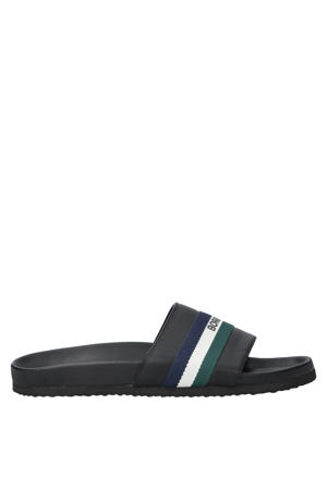 Heritage badslippers zwart/groen