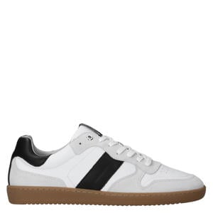 leren sneakers wit/zwart