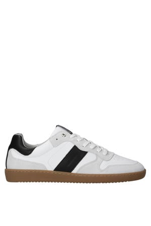 leren sneakers wit/zwart