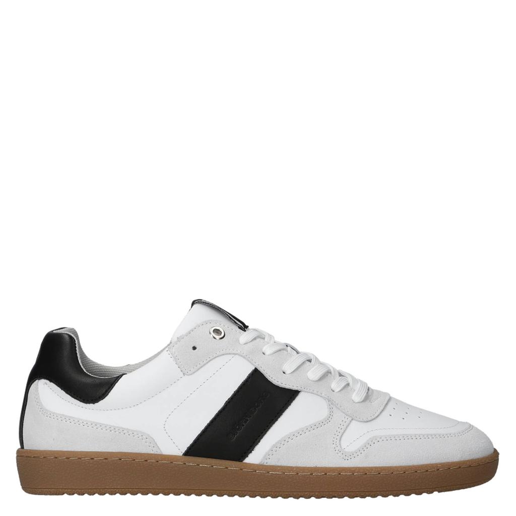 Wit en zwarte heren Björn Borg leren sneakers van 100% cow leather met veters