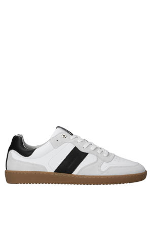 leren sneakers wit/zwart