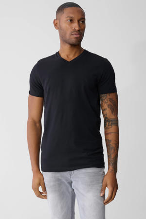 regular T-shirt zwart