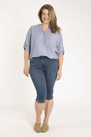 slim regular waist bermuda short medium blue denim
