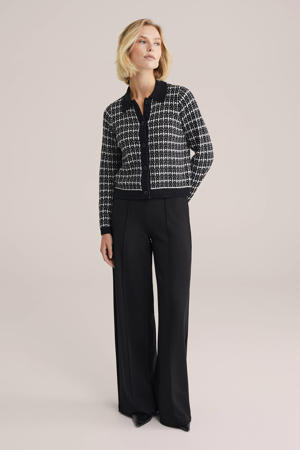 straight regular waist broek zwart
