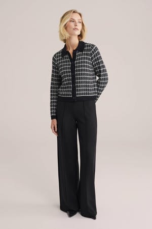 straight regular waist broek zwart