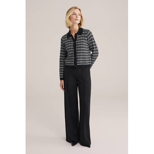 WE Fashion Straight regular waist broek zwart afbeelding