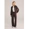 WE Fashion straight regular waist flared broek donkerbruin