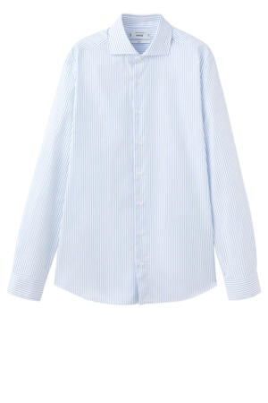 Slim gestreepte casual overhemd lichtblauw
