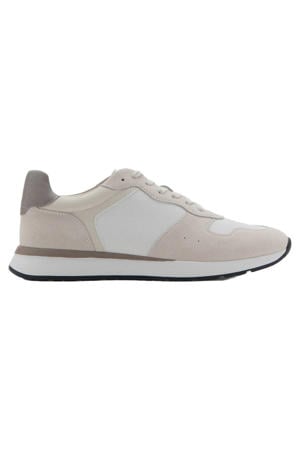 leren sneakers beige/wit