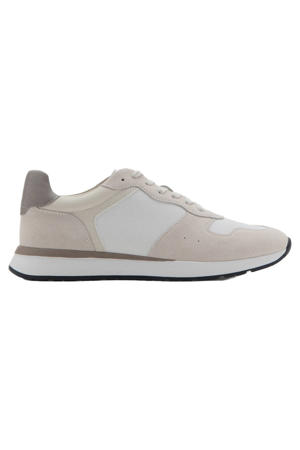 leren sneakers beige/wit