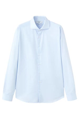 Regular gestreepte casual overhemd lichtblauw