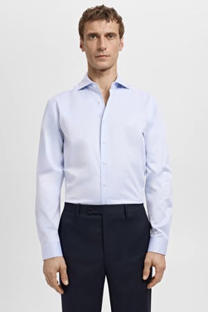 Slim casual overhemd blauw
