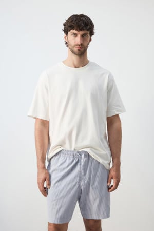 shortama wit/blauw
