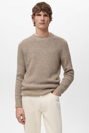 trui met wol gebreid beige