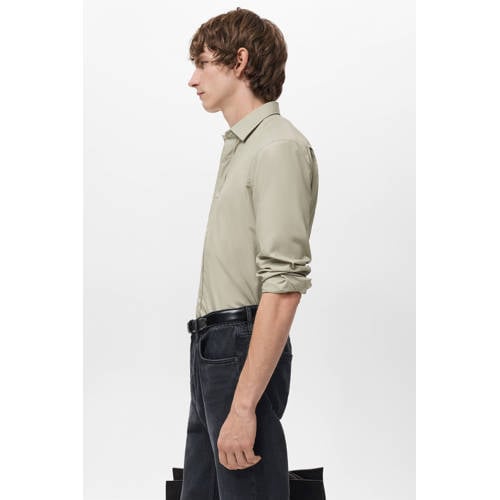 Mango Man Regular casual overhemd beige afbeelding