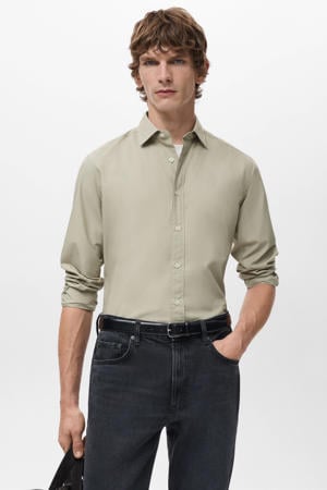 Regular casual overhemd beige