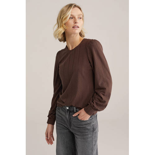 WE Fashion top donkerbruin afbeelding