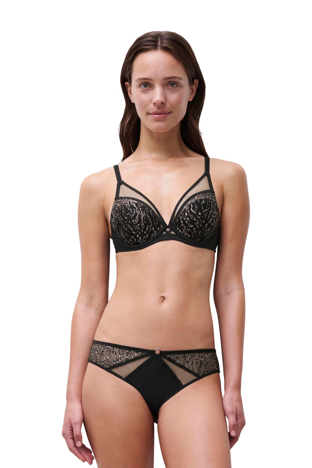 Chantelle Pulp Electra voorgevormde bh met zebraprint - zwart