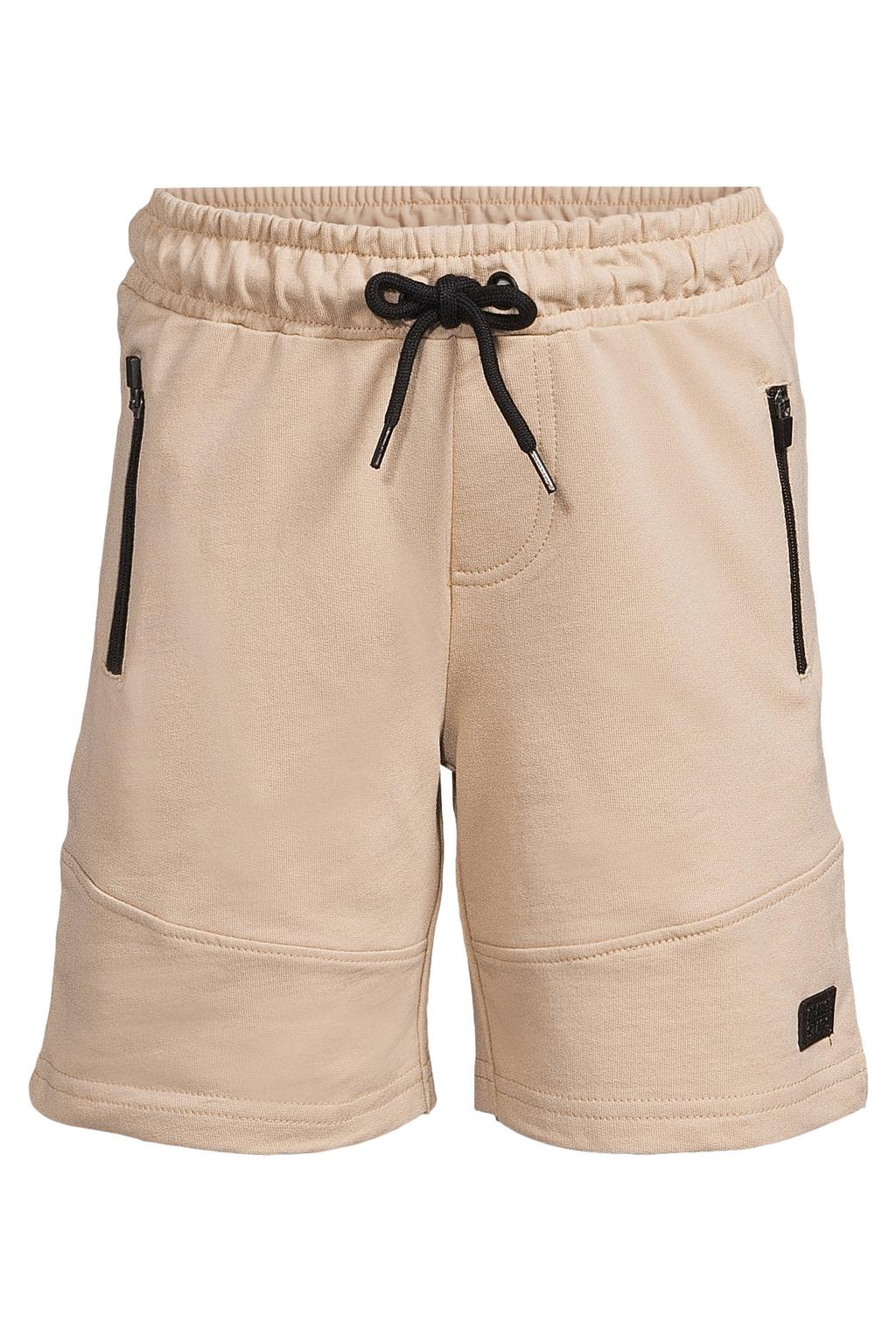 Beige jongens Orange Stars sweatshort met elastische tailleband met koord en effen