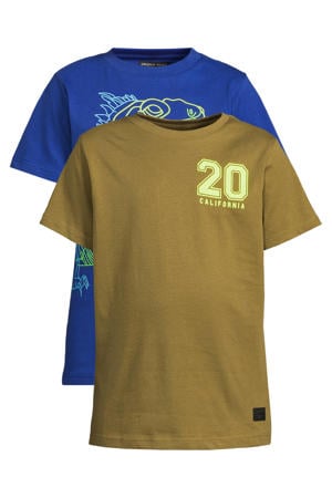 T-shirt - groen/kobaltblauw (set van 2)