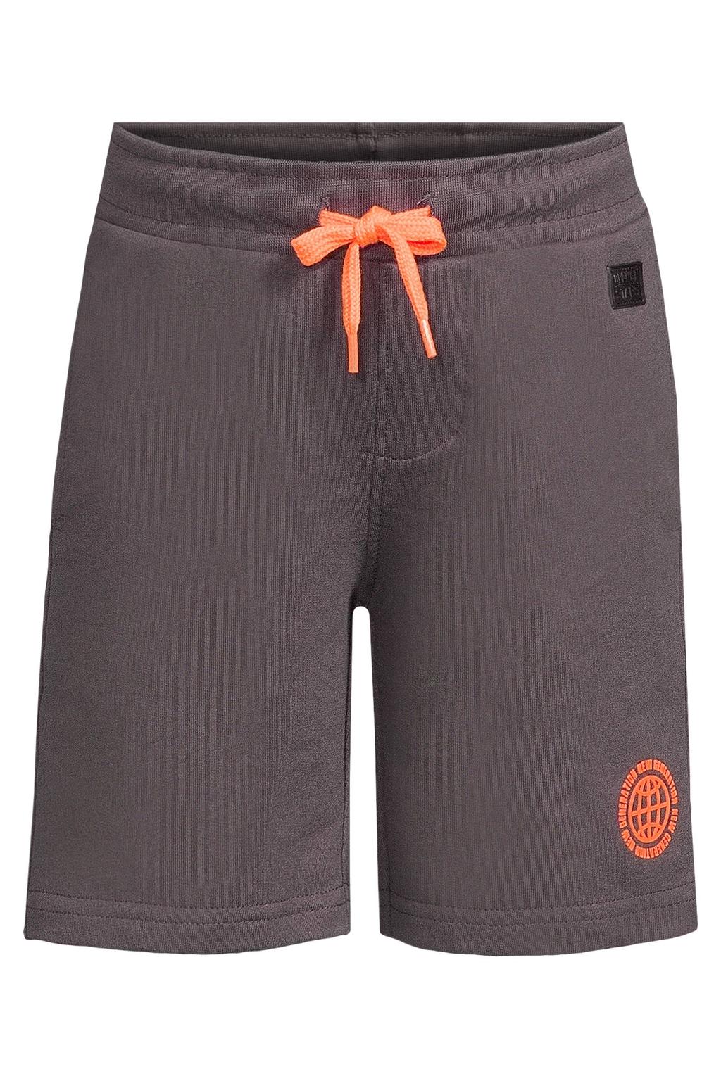 Grijze jongens Orange Stars sweatshort met elastische tailleband met koord en printopdruk