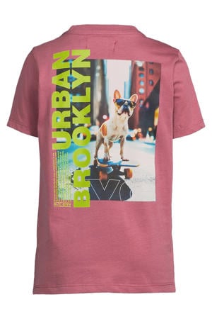 T-shirt met backprint roze