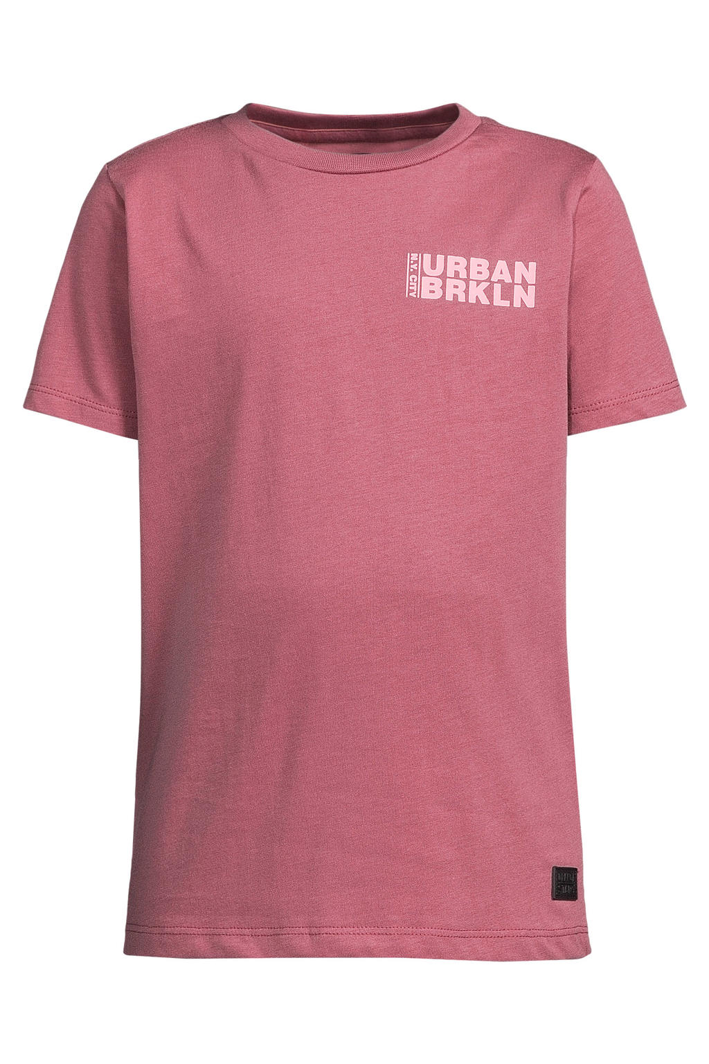 Roze jongens Orange Stars T-shirt van katoen met backprint, korte mouwen en ronde hals