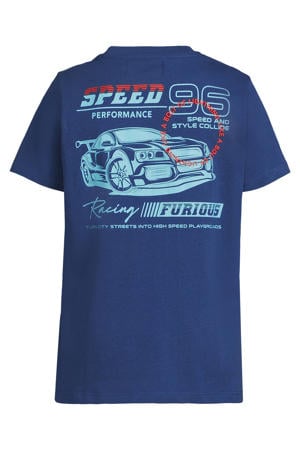 T-shirt met backprint donkerblauw