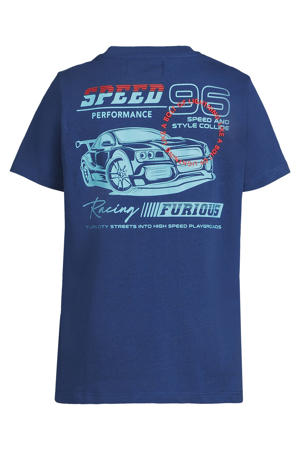 T-shirt met backprint donkerblauw