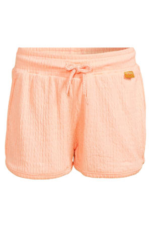 casual short oranje met textuur