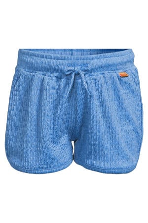 casual short blauw met textuur