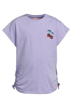 T-shirt lila met pailletten