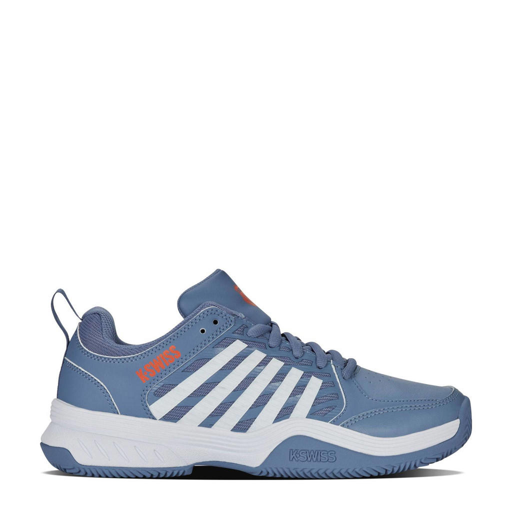 Blauw en witte heren K-Swiss Court Express 2 Clay tennisschoenen van imitatieleer/voering: mesh/voetbed: eva met veters