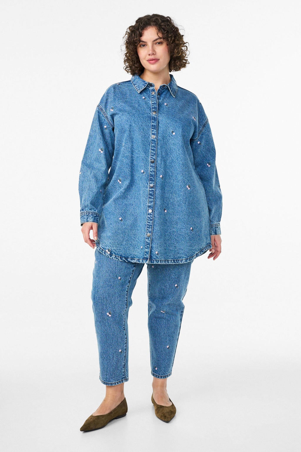 Zizzi denim blouse medium blue denim