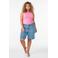 Zizzi straight regular waist denim short met hartjes medium blue denim