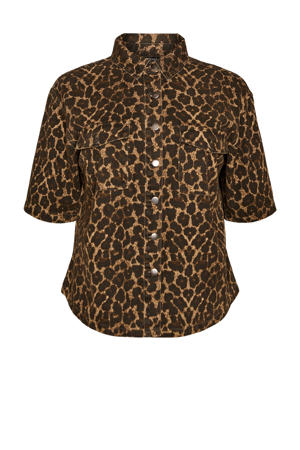 top met panterprint beige