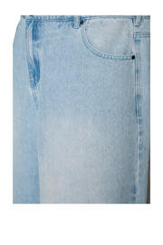 thumbnail: Zizzi wide leg regular waist jort light blue denim