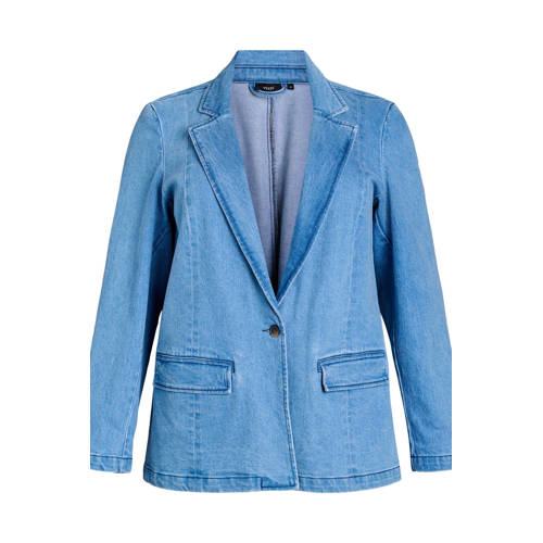 Zizzi denim regular blazer light blue denim afbeelding