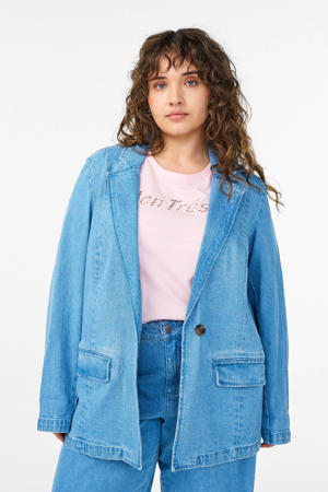 denim regular blazer light blue denim