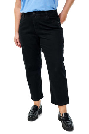 high waist straight leg jeans zwart