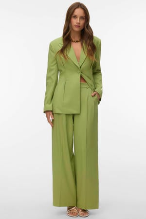 wide leg high waist pantalon lichtgroen