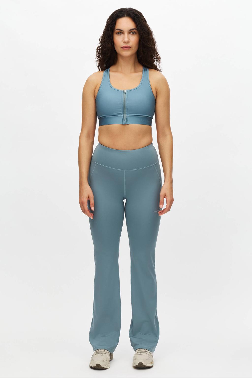 Blauwe dames Rohnisch sportbroek Flattering van polyester met regular fit, high waist en effen